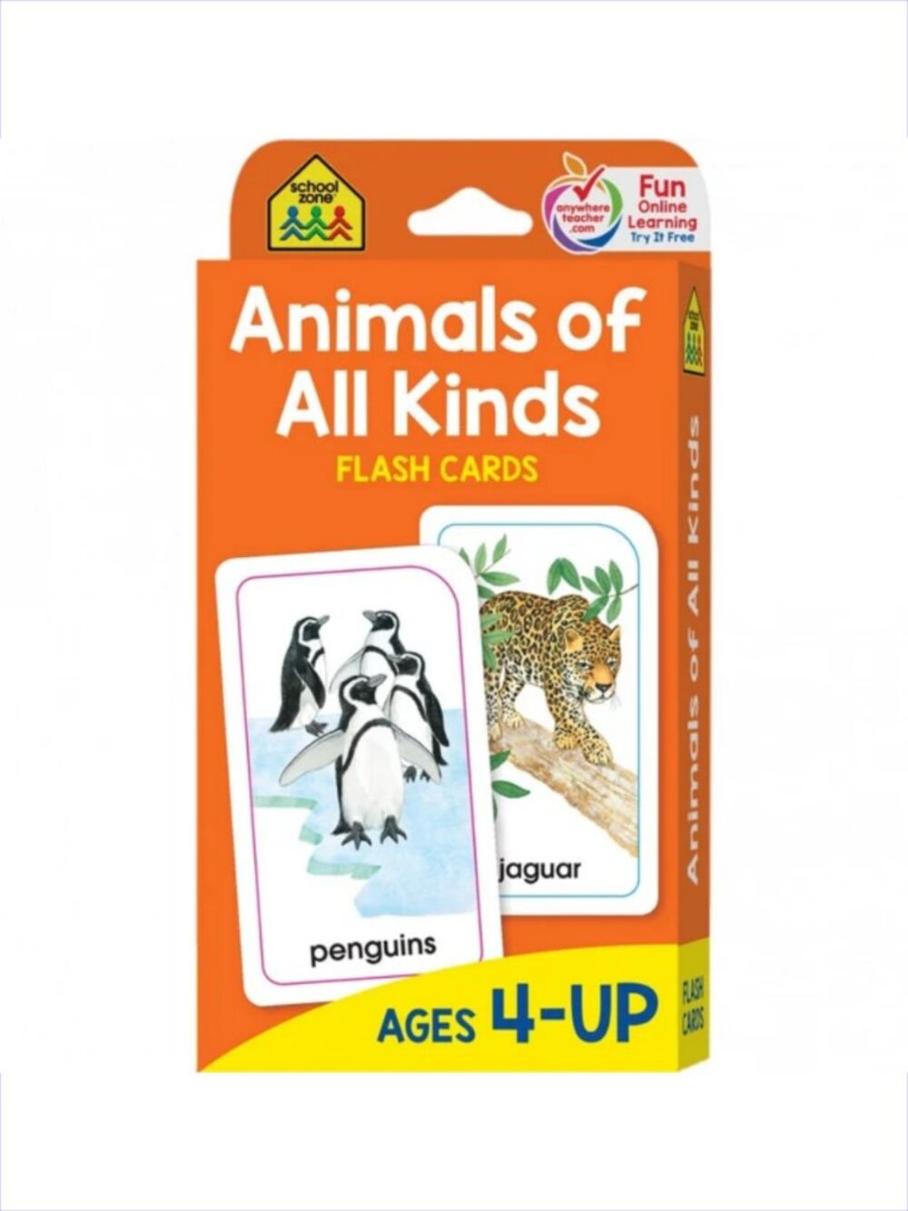 School Zone Large Flash Cards Animals of All Kinds New Add-on Item Age 4+